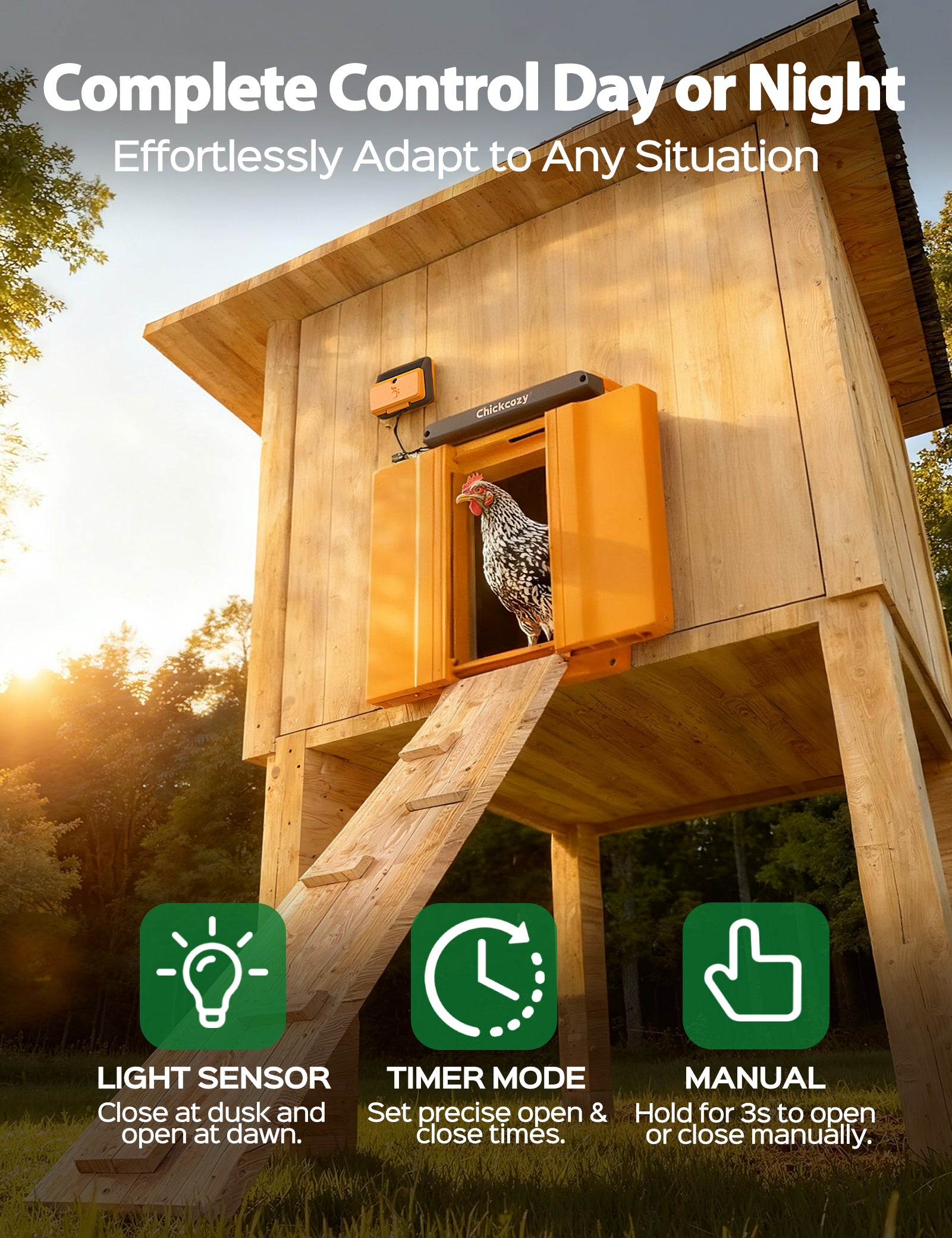 Chickcozy Solar-Powered Automatic Chicken Coop Door  X004YZ1HSZ