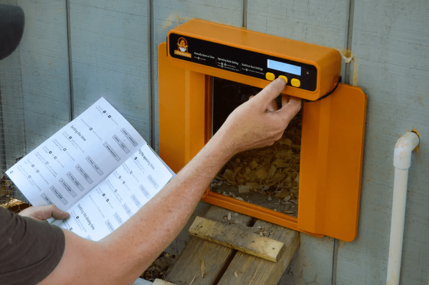 Setting the Chickcozy Auto Chicken Door with the Instruction Manual